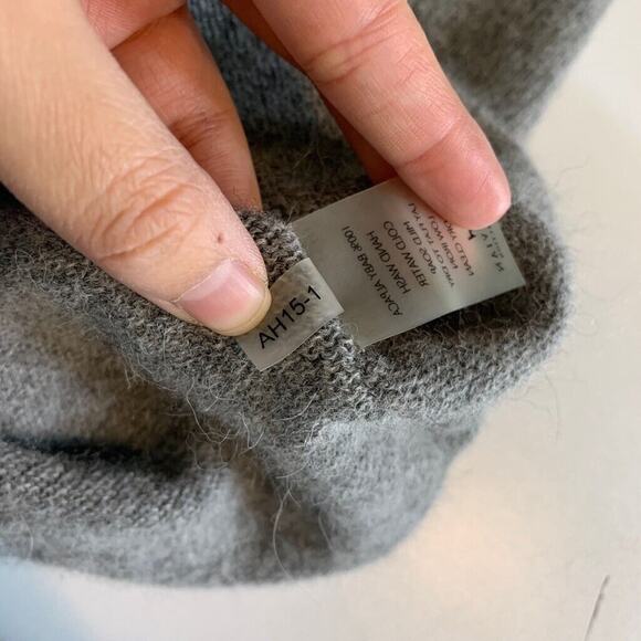 Peruvian Connection Sweater Womens L Large Gray Soft Alpaca Half Button *READ - Picture 13 of 16